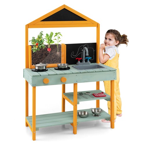 Gymax kids mud kitchen outdoor - kids,