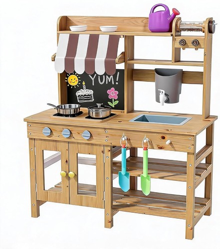 Outdoor wooden mud kitchen for - outdoor,