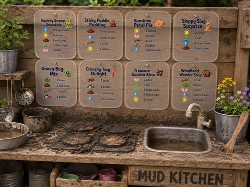 Set mud kitchen recipe - set,
