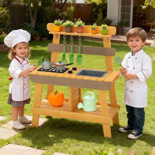 Kids outdoor mud kitchen kid - mud,
